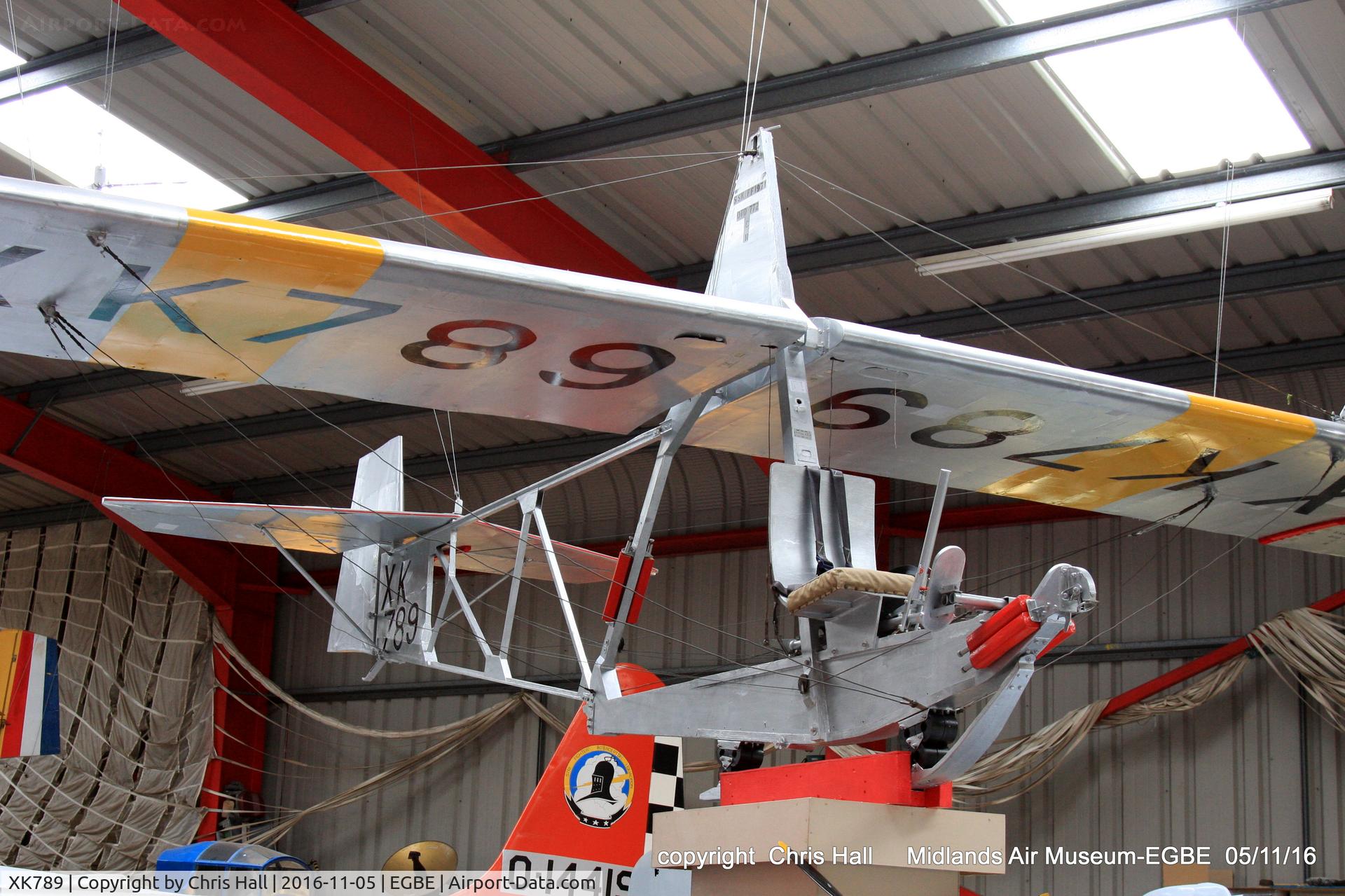 XK789, 1956 Slingsby T-38 Grasshopper TX.1 C/N 1035, preserved at the Midland Air Museum