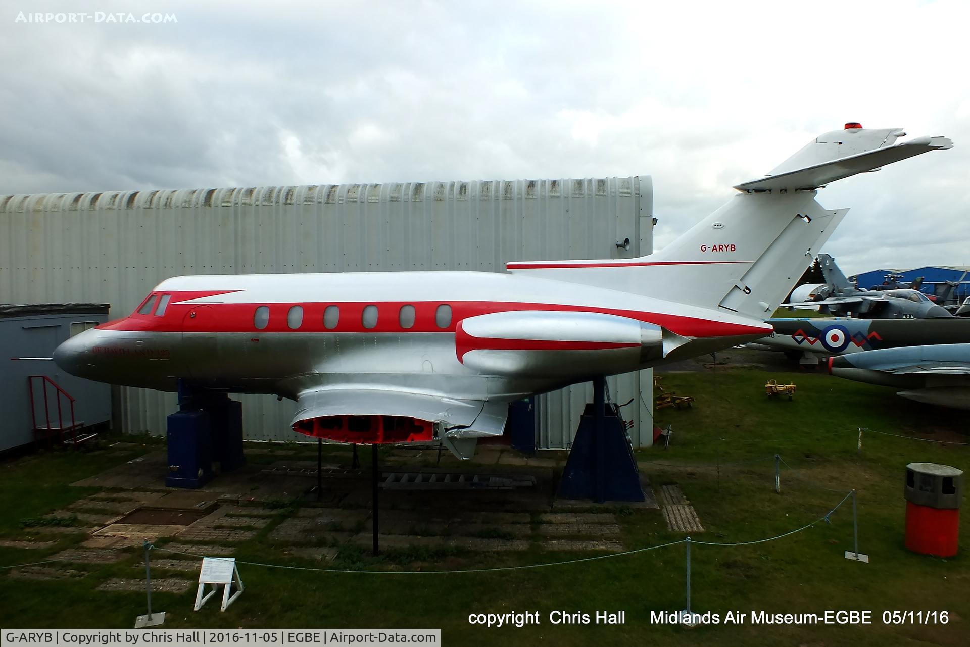 G-ARYB, 1963 De Havilland DH-125 Series 1/521 C/N 25002, preserved at the Midland Air Museum
