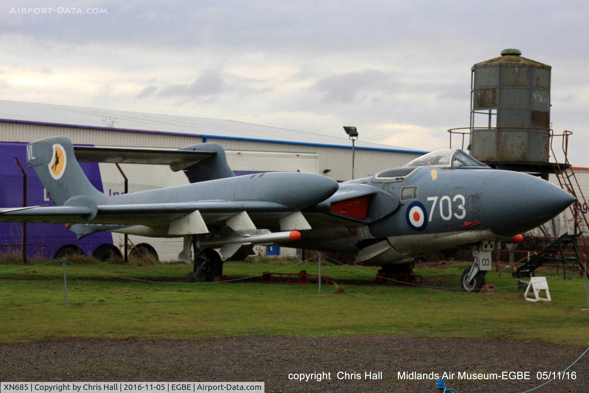 XN685, 1962 De Havilland DH-110 Sea Vixen FAW.2 C/N 10093, preserved at the Midland Air Museum