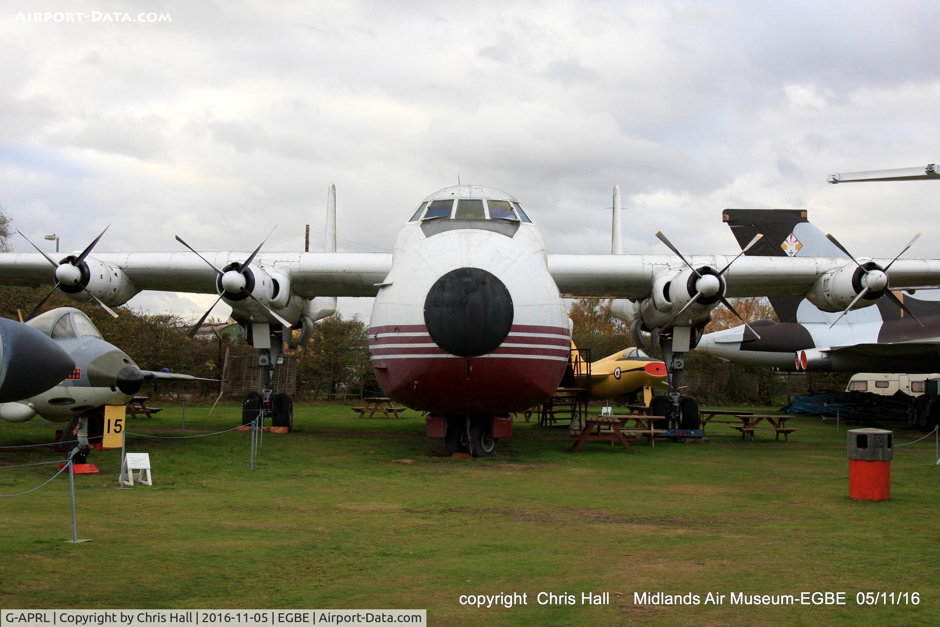 G-APRL, 1959 Armstrong Whitworth AW650 Argosy 101 C/N 6652, preserved at the Midland Air Museum
