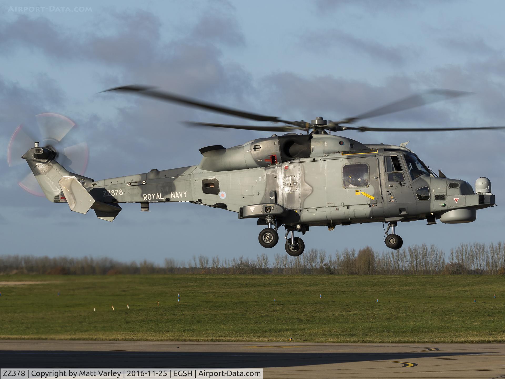 ZZ378, 2013 AgustaWestland AW-159 Wildcat HMA.2 C/N 497, Departing from NWI....