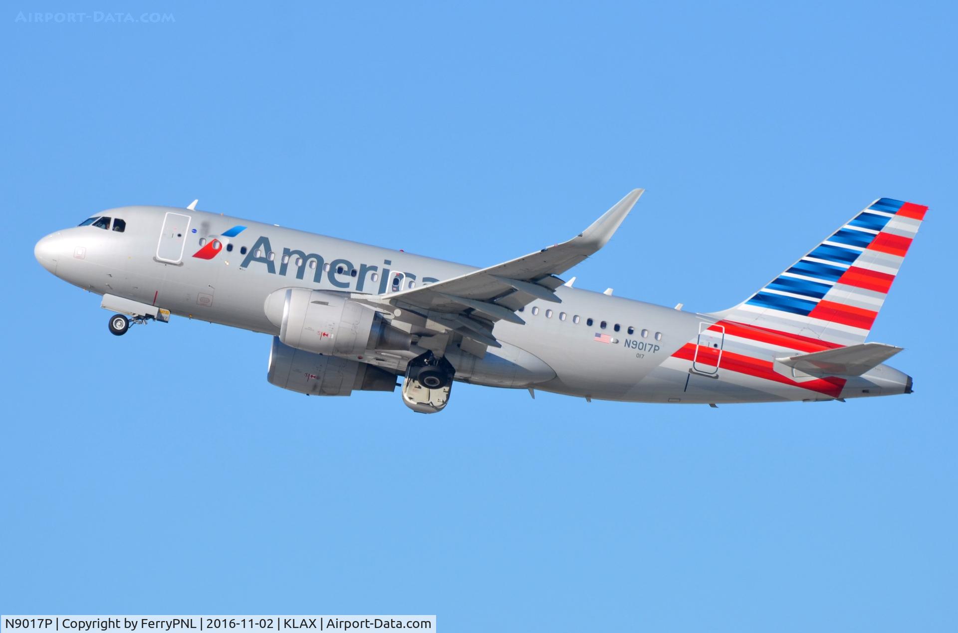 N9017P, 2014 Airbus A319-115 C/N 6085, Amercian A319 starting its flight.