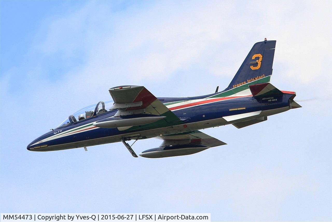 MM54473, Aermacchi MB-339PAN C/N 6668/058/AD002, Italian Air Force Aermacchi MB-339PAN, N°3 of Frecce Tricolori Aerobatic Team 2015, Luxeuil-Saint Sauveur Air Base 116 (LFSX)  Open day 2015