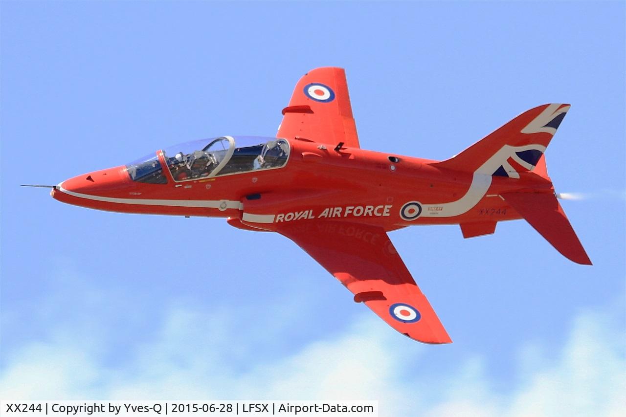 XX244, 1978 Hawker Siddeley Hawk T.1 C/N 080/312080, Royal Air Force Red Arrows Hawker Siddeley Hawk T.1A, Luxeuil-Saint Sauveur Air Base 116 (LFSX) Open day 2015