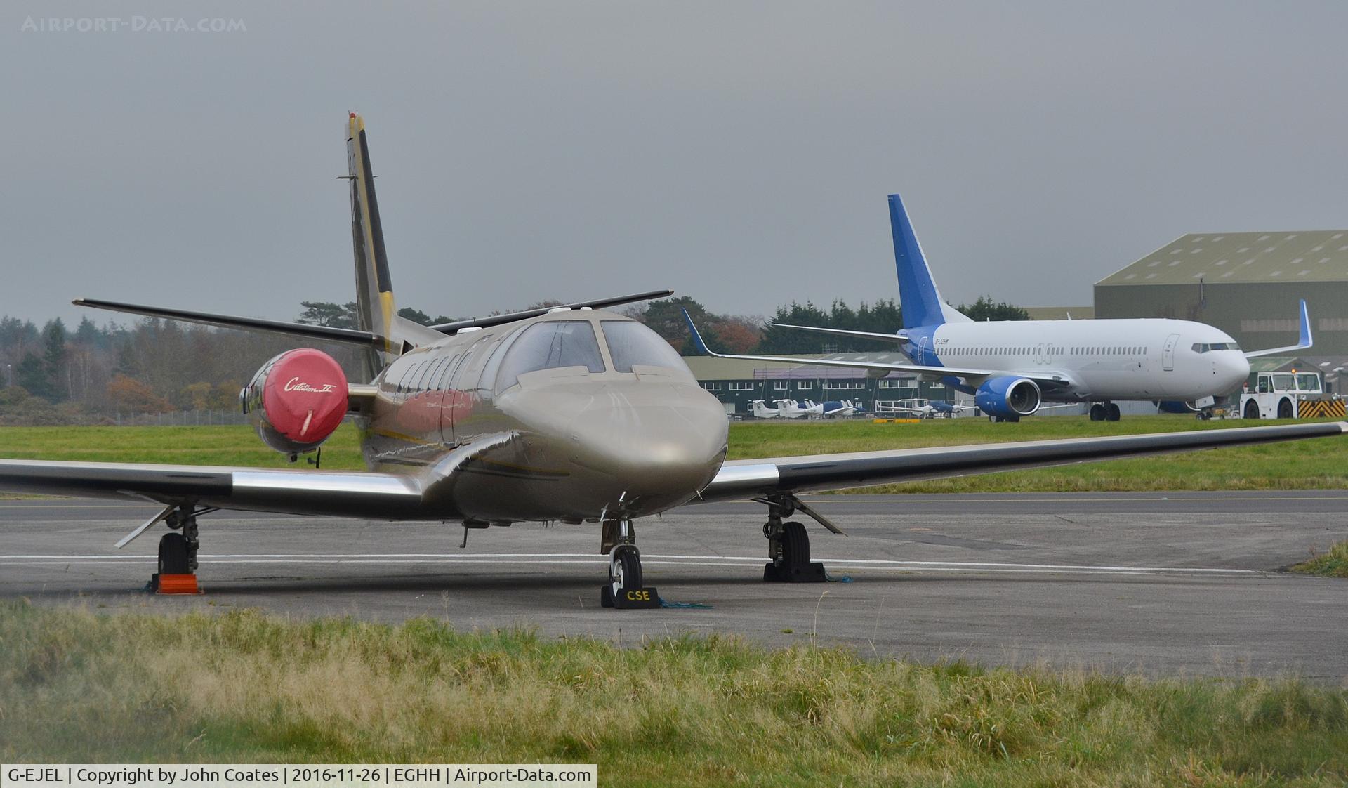 G-EJEL, 1990 Cessna 550 Citation II C/N 550-0643, At CSE in new colours with Jet 2 G-JZHM behind on way to paintshop