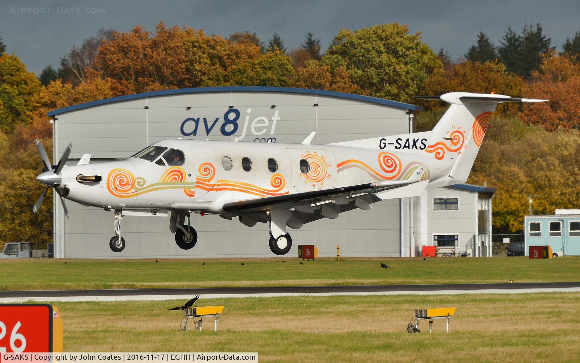 G-SAKS, 2003 Pilatus PC-12/45 C/N 508, Arriving 26 for repaint