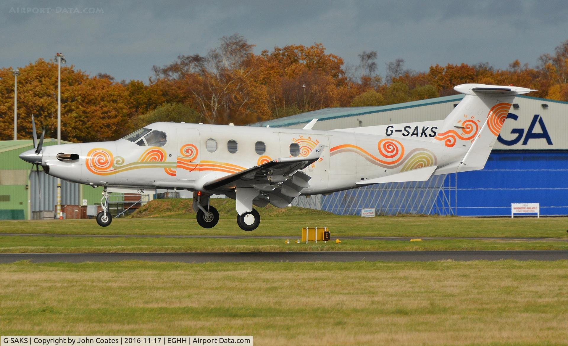 G-SAKS, 2003 Pilatus PC-12/45 C/N 508, ex M-ICKY arriving for repaint