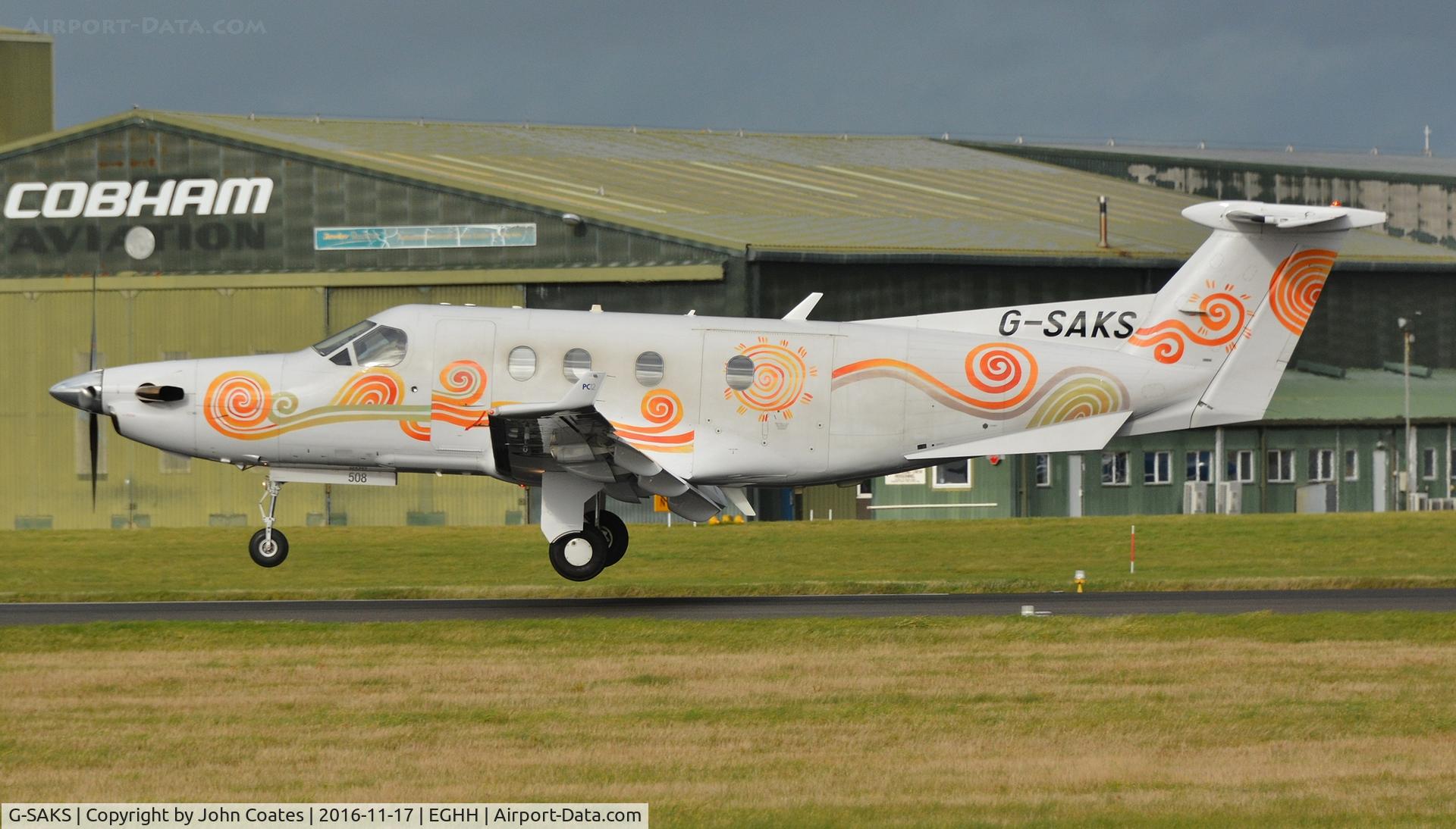 G-SAKS, 2003 Pilatus PC-12/45 C/N 508, ex M-ICKY arriving for repaint
