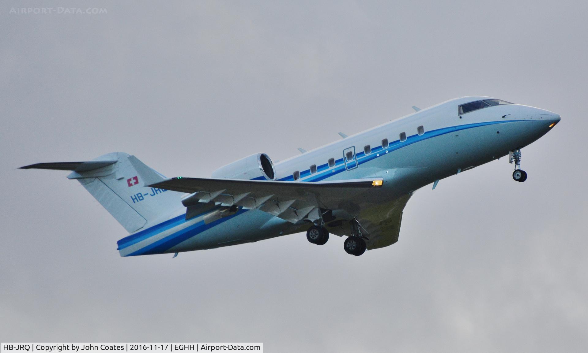 HB-JRQ, 2006 Bombardier Challenger 604 (CL-600-2B16) C/N 5651, Departing off 26