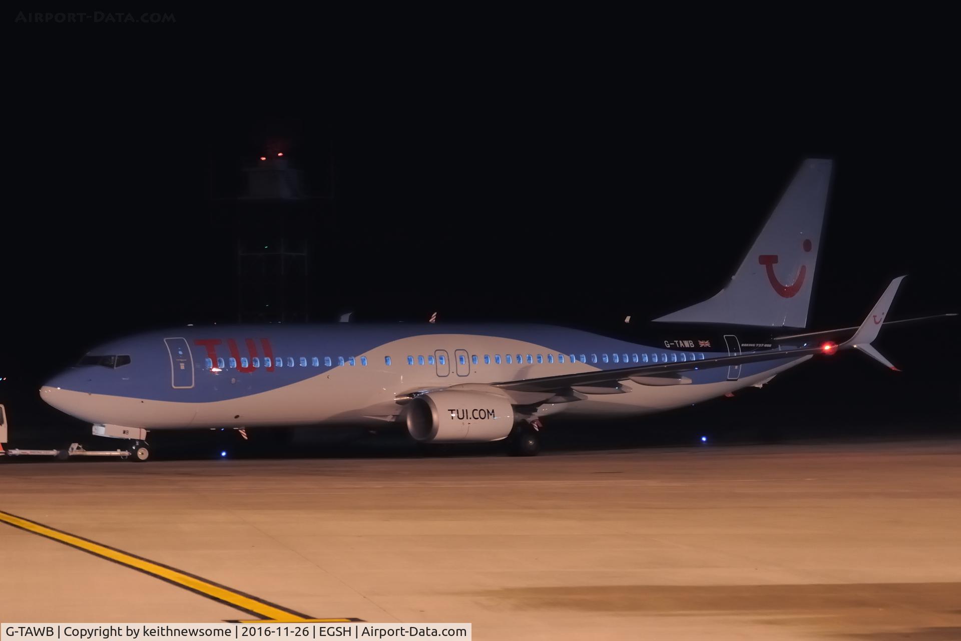 G-TAWB, 2012 Boeing 737-8K5 C/N 37242, Towed from spray with TUI titles.