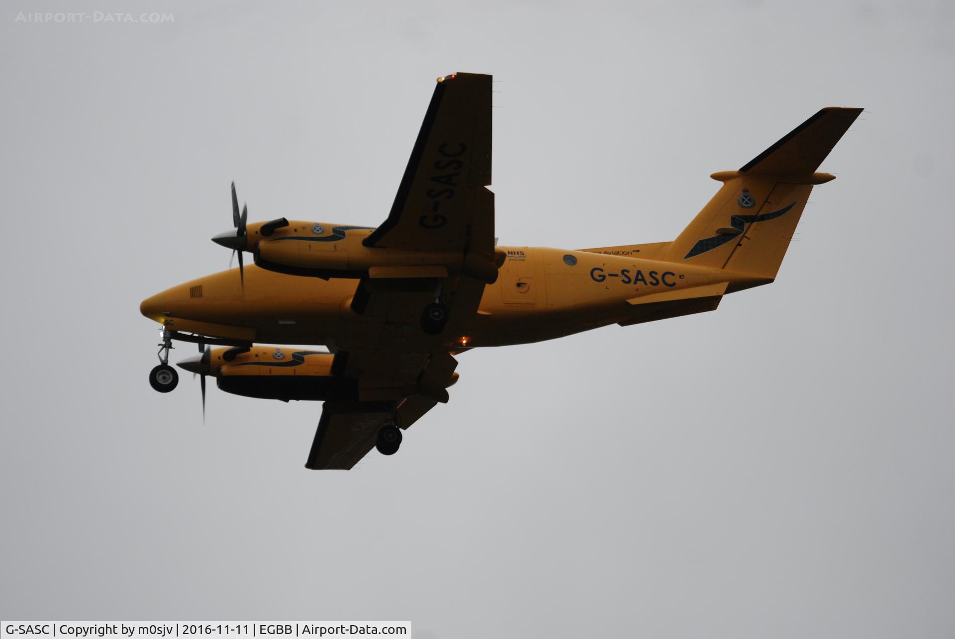 G-SASC, 2005 Raytheon B200C King Air C/N BL-150, ON SHORT FINALS TO LAND AT BHX