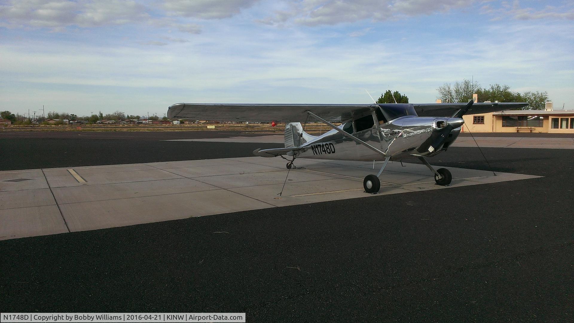 N1748D, 1951 Cessna 170A C/N 20191, After night at Dalhart, TX, made it to Winslow, AZ (KINW) before the wind picked up above 25 kts.  Spent the next night in Winslow.