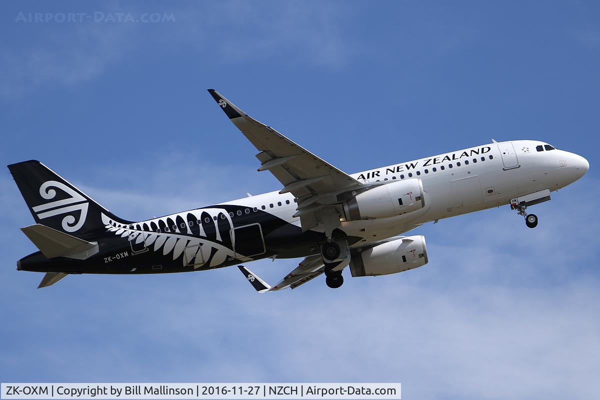 ZK-OXM, 2016 Airbus A320-232 C/N 7362, NZ629 to ZQN
