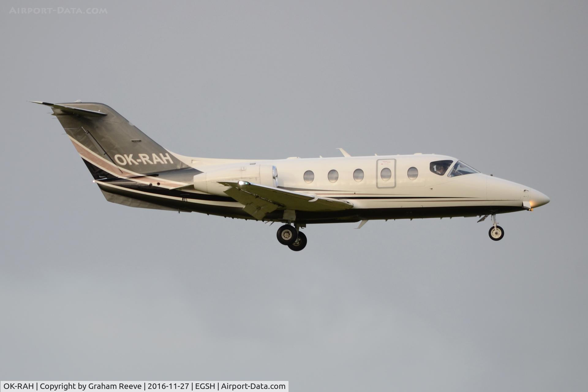 OK-RAH, 2006 Raytheon Hawker 400XP C/N RK-413, Landing at Norwich.