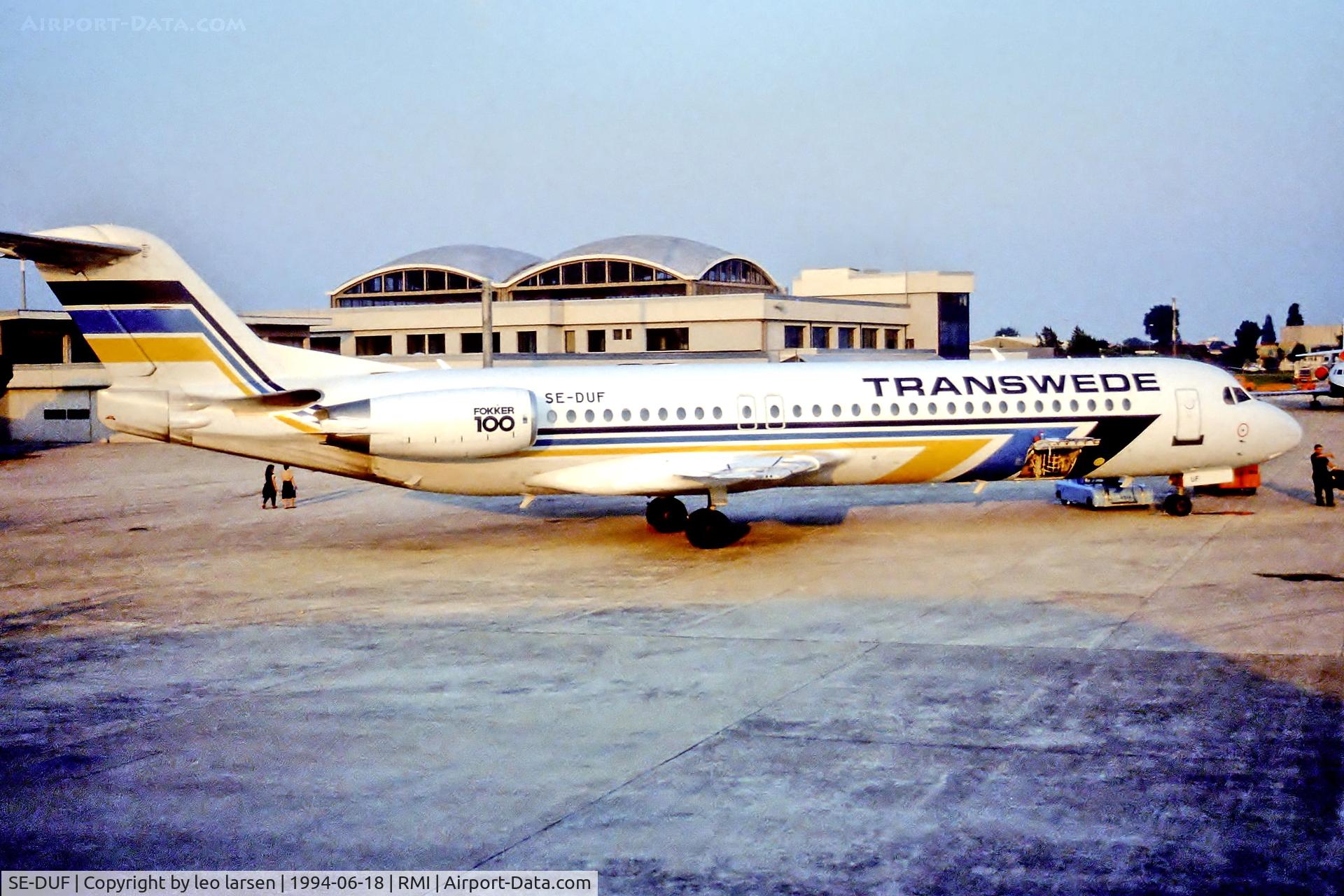 SE-DUF, 1991 Fokker 100 (F-28-0100) C/N 11329, Rimini 18.6.94