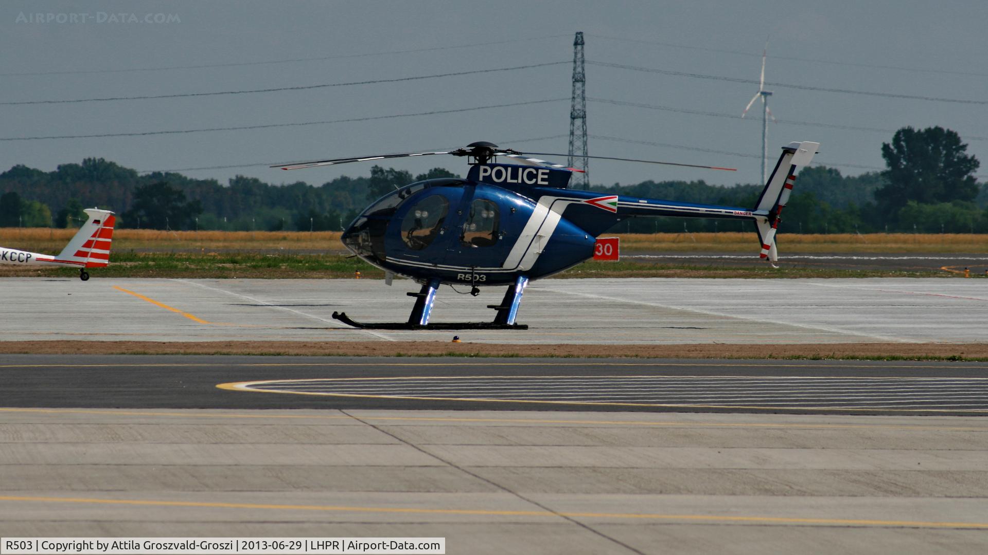 R503, 1990 McDonnell Douglas MD-500E (369E) C/N 0415E, Györ-Pér Airport, Hungary