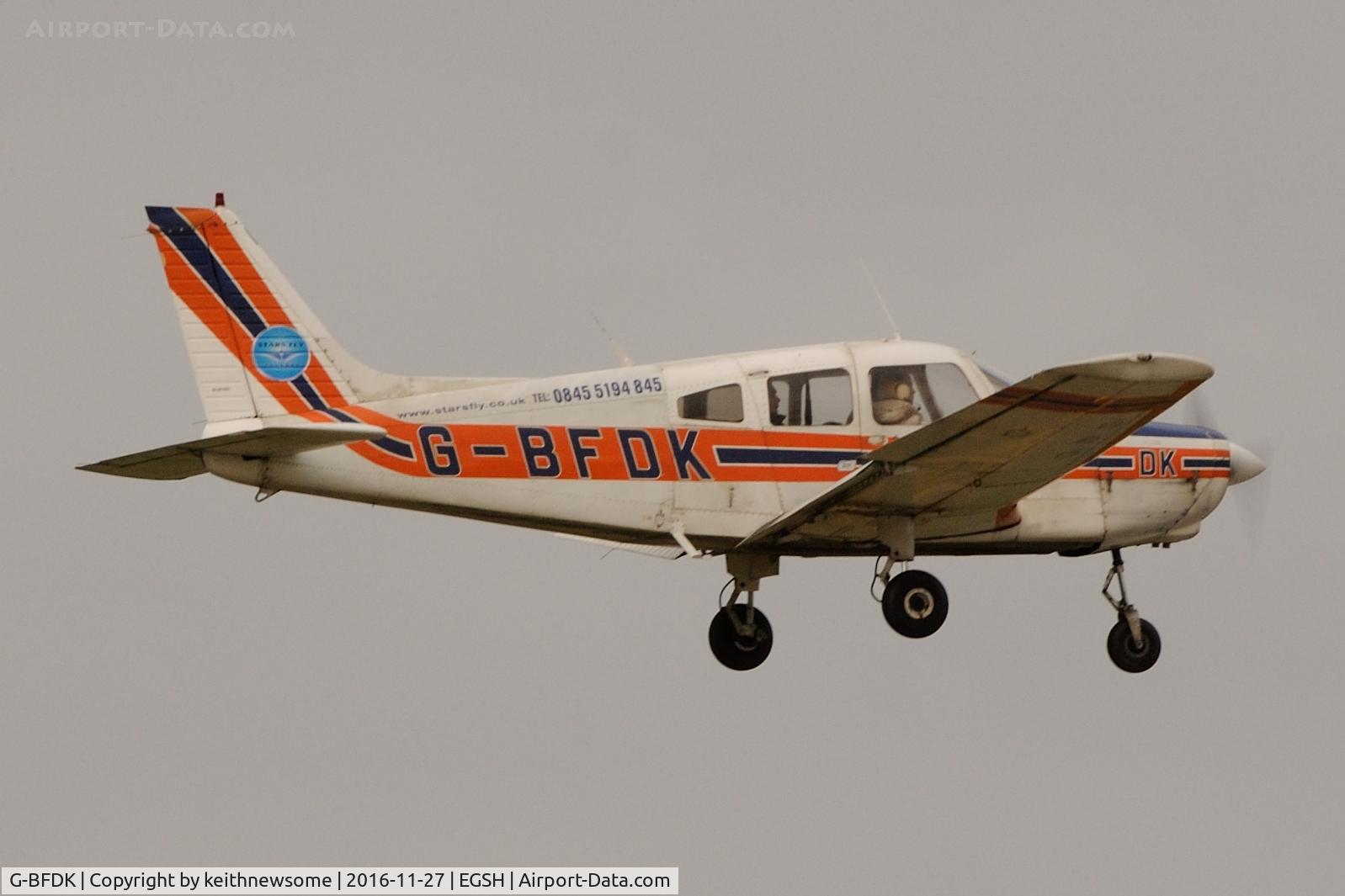 G-BFDK, 1977 Piper PA-28-161 Cherokee Warrior II C/N 28-7816010, Nice Visitor.