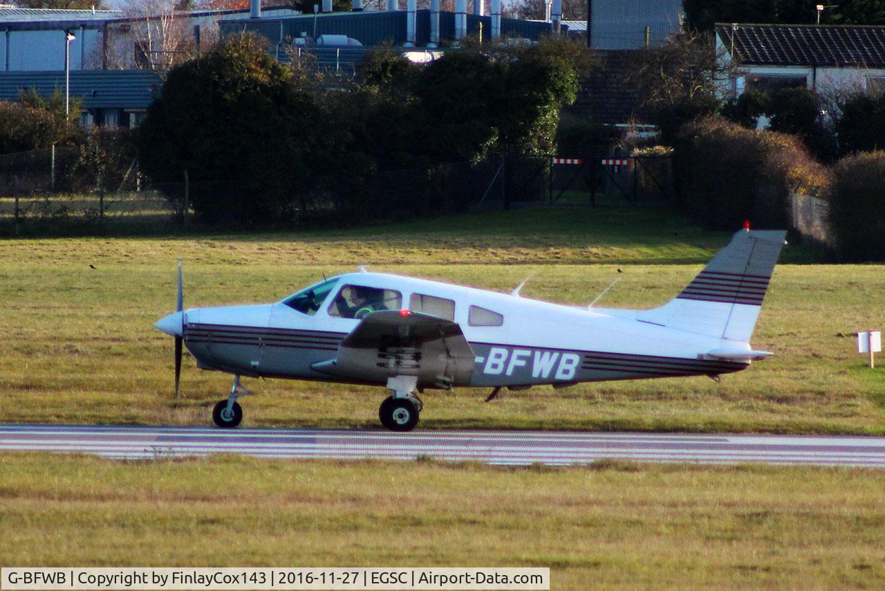 G-BFWB, 1978 Piper PA-28-161 Cherokee Warrior II C/N 28-7816584, Departing from Cambridge (CBG)