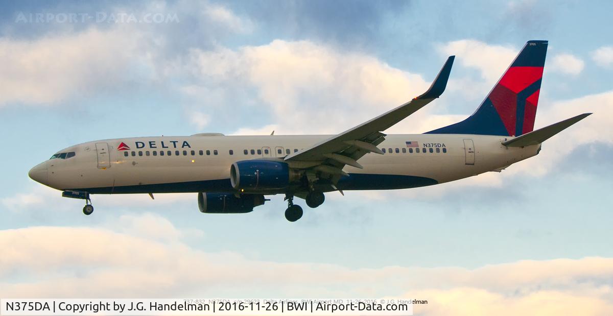 N375DA, 1998 Boeing 737-832 C/N 29623, On final to 33L.