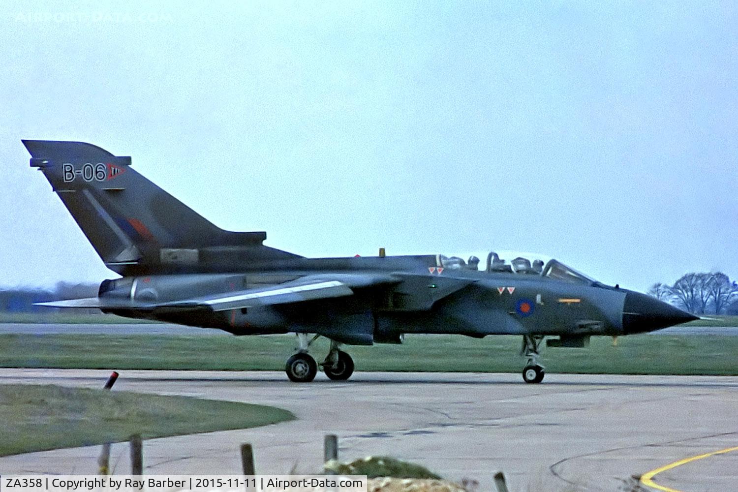 ZA358, 1981 Panavia Tornado GR.1(T) C/N 038/BT011/3019, BAe/Panavia Tornado GR.1T [BT-011] (Royal Air Force) (Place & Date unknown). From a slide.