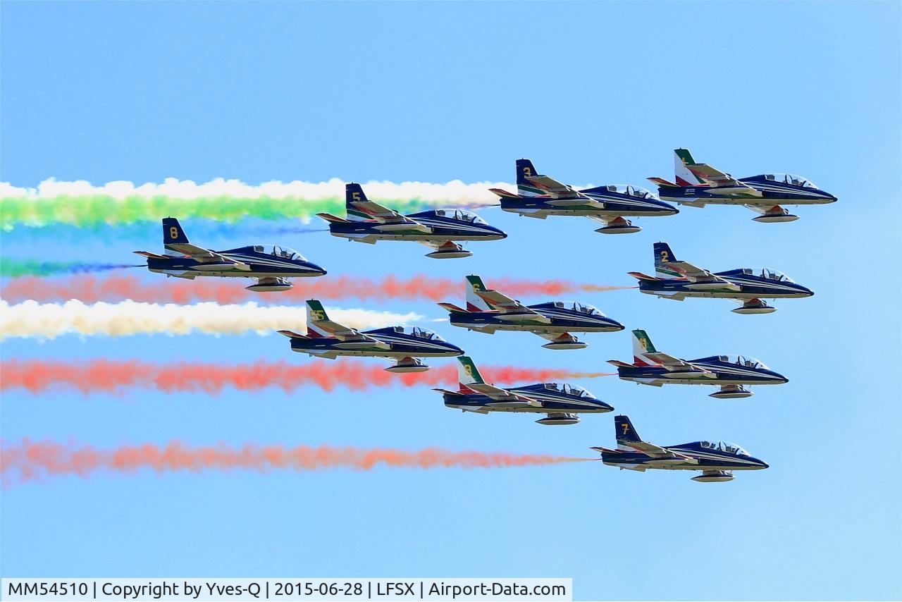 MM54510, Aermacchi MB-339PAN C/N 6726/121/AA058, Italian Air Force Aermacchi MB-339PAN, N°1 of Frecce Tricolori Aerobatic Team 2015, Luxeuil-Saint Sauveur Air Base 116 (LFSX) Open day 2015