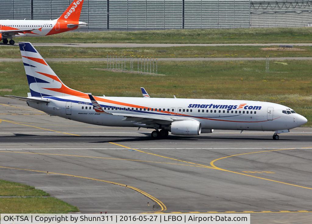 OK-TSA, 2001 Boeing 737-8S3 C/N 29250/792, Lining up rwy 14R for departure...