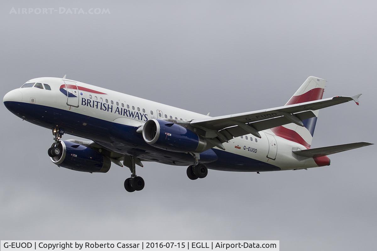 G-EUOD, 2001 Airbus A319-131 C/N 1558, Heathrow 2016