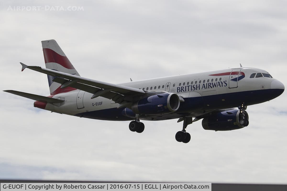 G-EUOF, 2001 Airbus A319-131 C/N 1590, Heathrow 2016