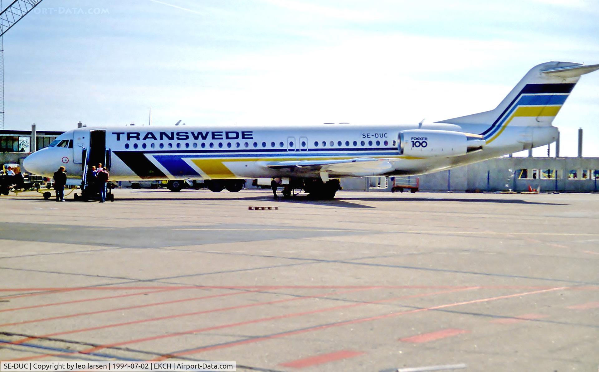 SE-DUC, 1990 Fokker 100 (F-28-0100) C/N 11324, Copenhagen 2.7.94