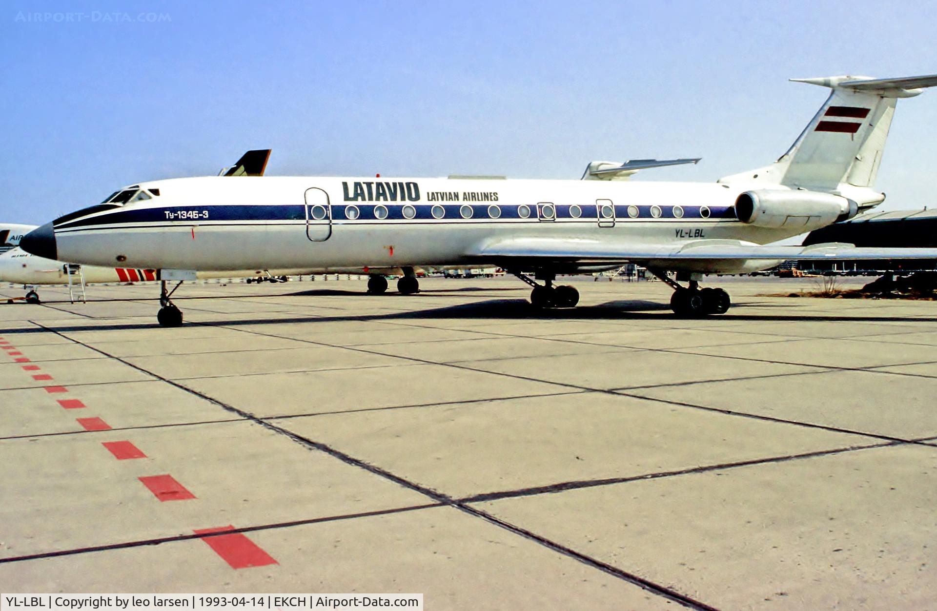 YL-LBL, 1981 Tupolev Tu-134B-3 C/N 63515, Copenhagen 14.4.93