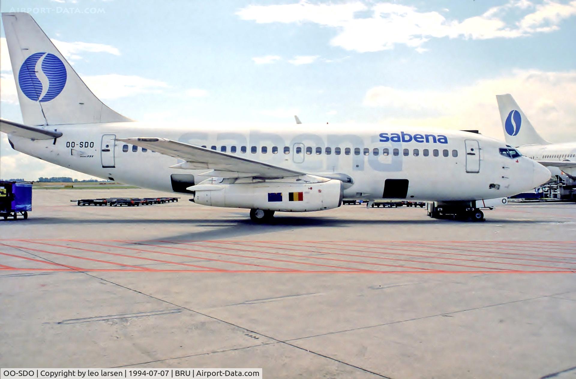 OO-SDO, 1975 Boeing 737-229 C/N 21177, Brussels 7.7.94