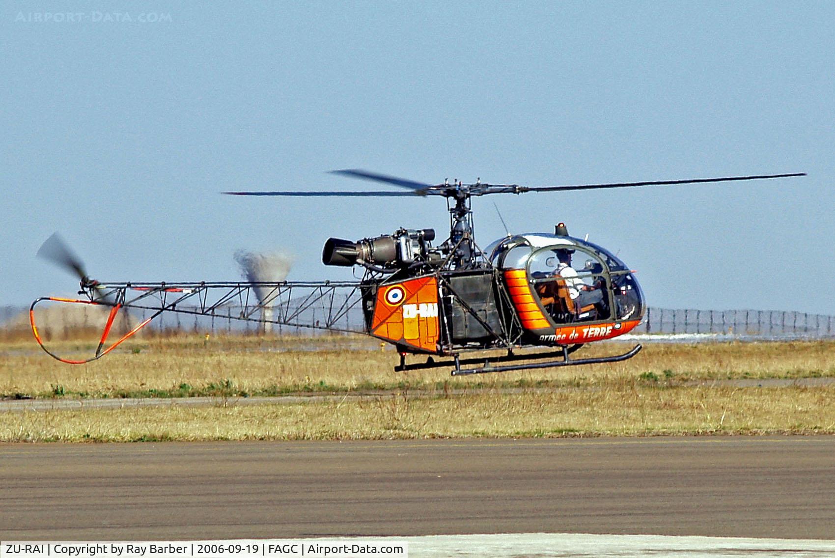 ZU-RAI, Sud SE-3130 Alouette II C/N 1412/M225, Sud Aviation SE.3130 Alouette II [1412] Grand Central~ZS 19/09/2006