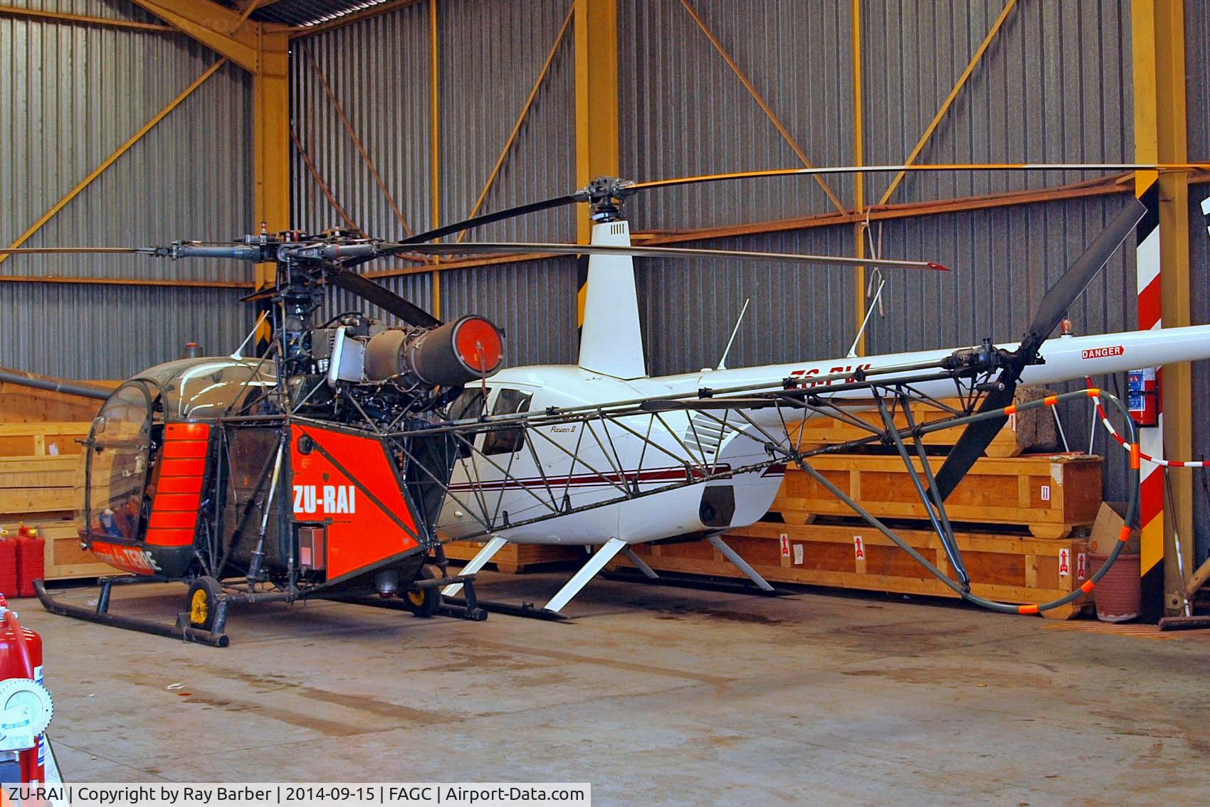 ZU-RAI, Sud SE-3130 Alouette II C/N 1412/M225, Sud Aviation SE.3130 Alouette II [1412] Grand Central~ZS 15/09/2014. Seen here with French military roundel now removed.