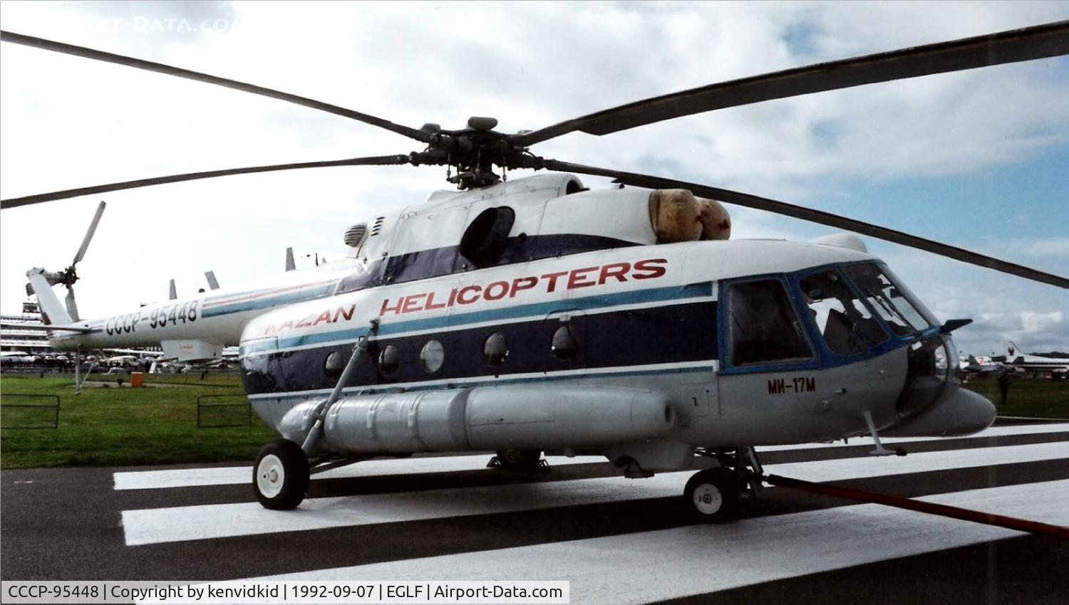 CCCP-95448, Mil Mi-17M C/N 95448, On static display at the 1992 Farnborough International Air Show, scanned from slide.
