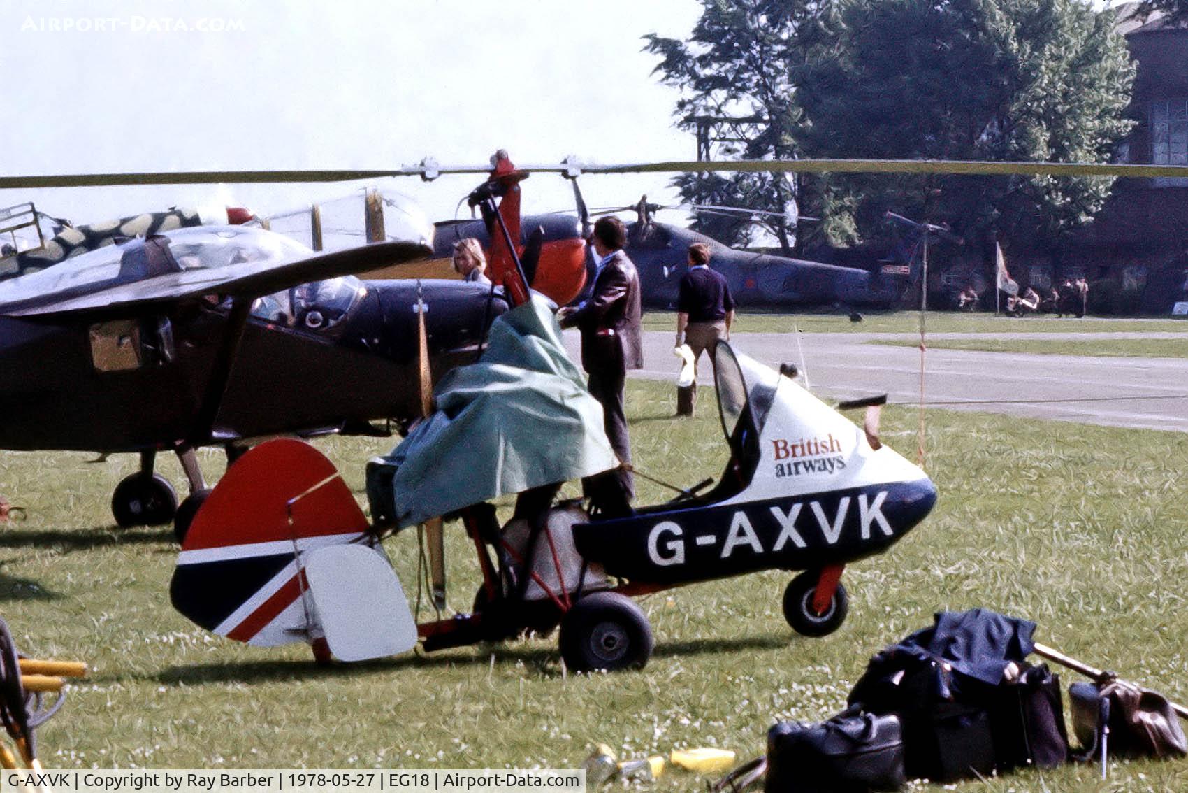 G-AXVK, 1970 Campbell Cricket C/N CA-327, Campbell Cricket [CA.327] Bassingbourn~G 27/05/1978. From a slide.