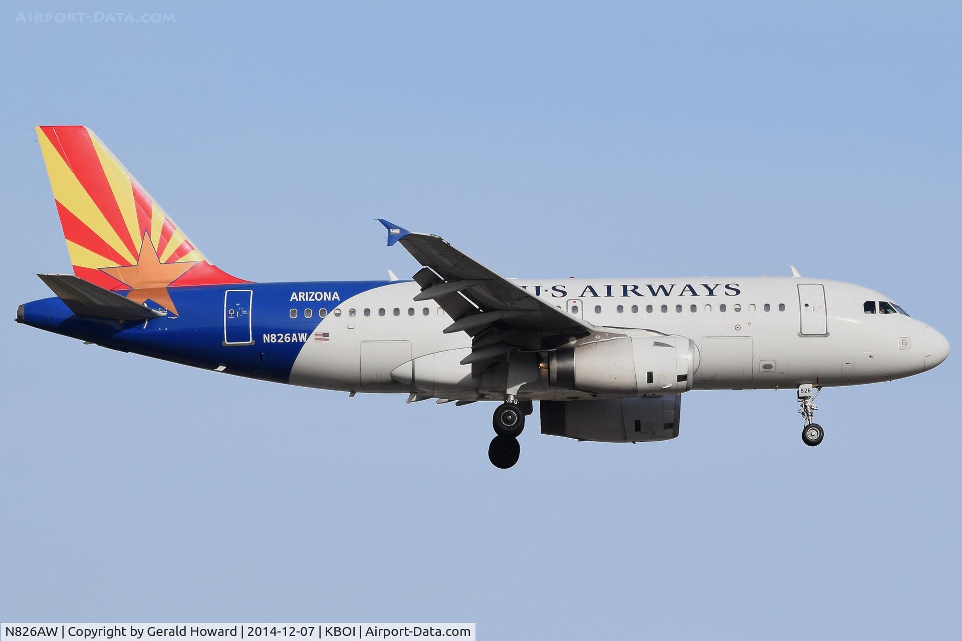 N826AW, 2001 Airbus A319-132 C/N 1534, Back when it flew for US Airways.