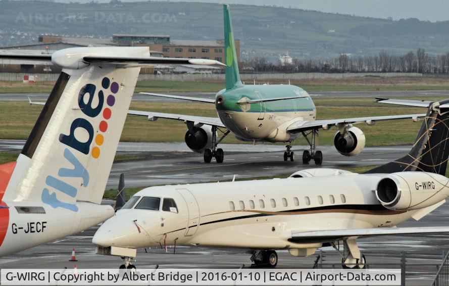 G-WIRG, 2013 Embraer EMB-135BJ Legacy 650 C/N 14501184, Belfast City.  flybe G-JECF (left) and Aer Lingus EI-EPT middle/top.