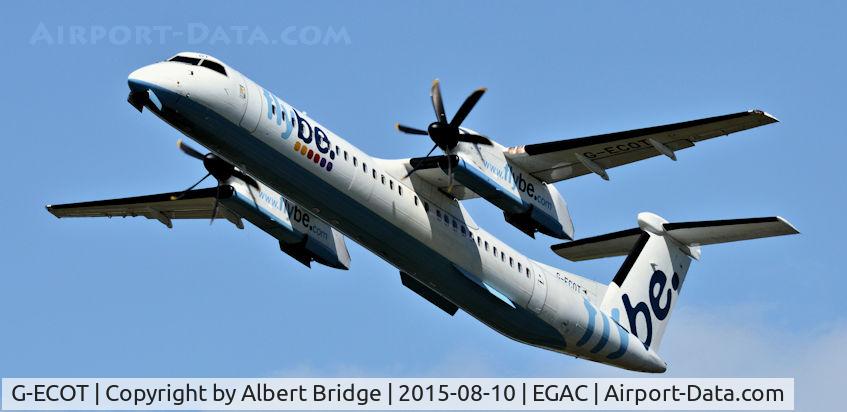 G-ECOT, 2009 De Havilland Canada DHC-8-402Q Dash 8 C/N 4251, flybe G-ECOT departing Belfast City for Inverness.