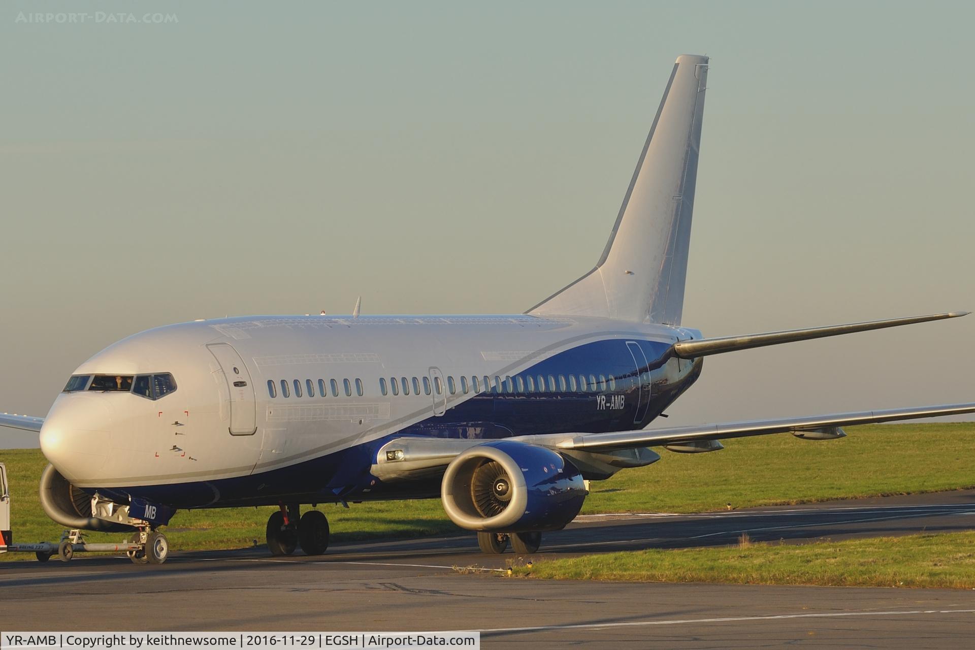 YR-AMB, 1991 Boeing 737-530 C/N 24943, Leaving spray shop.
