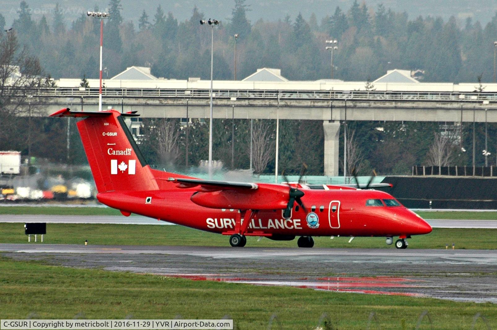 C-GSUR, 1986 De Havilland Canada CC-142 Dash 8 (DHC-8-102) C/N 46, Arrival at YVR
