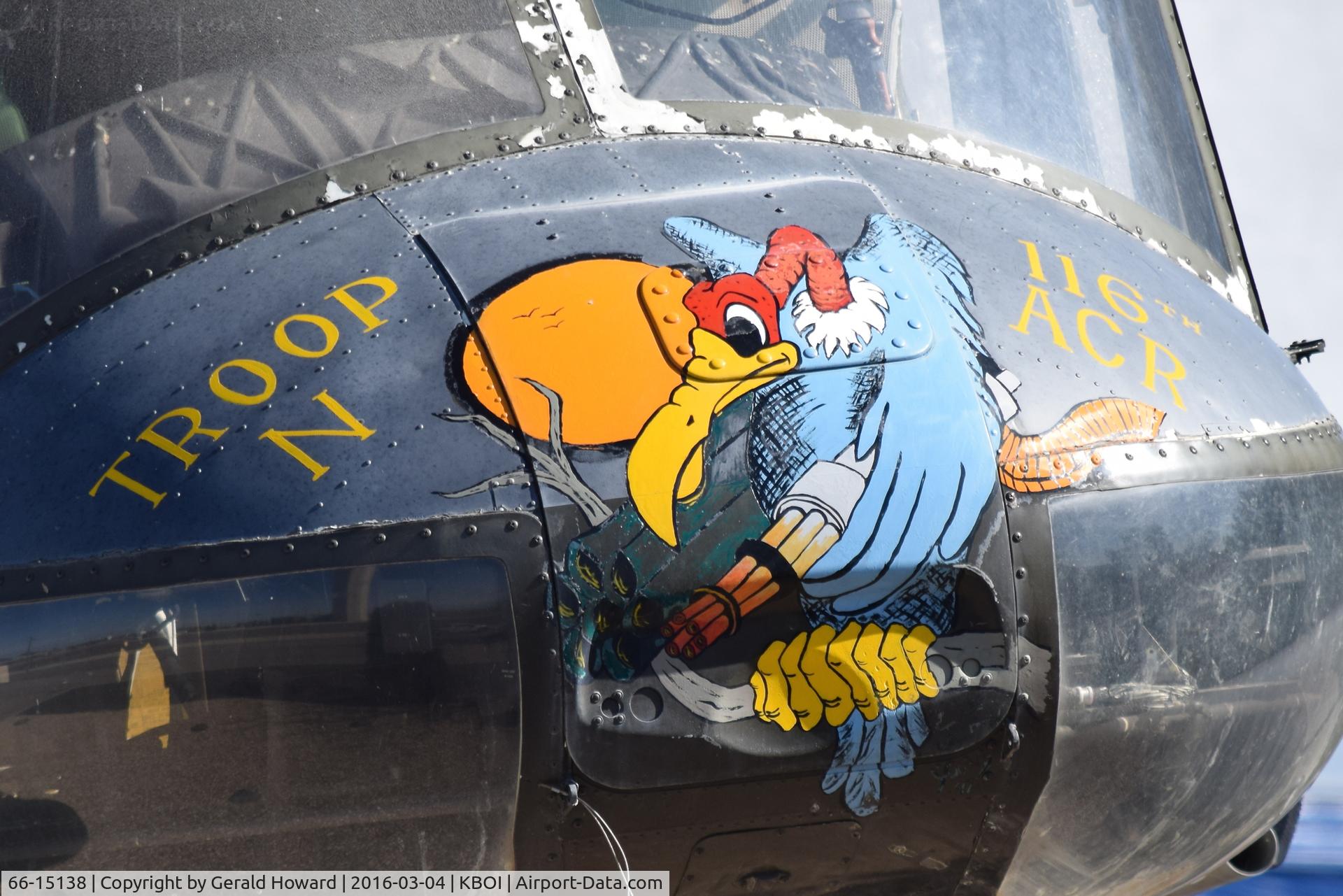 66-15138, Bell UH-1A Iroquois C/N 1866, Nose Art on retired Huey.