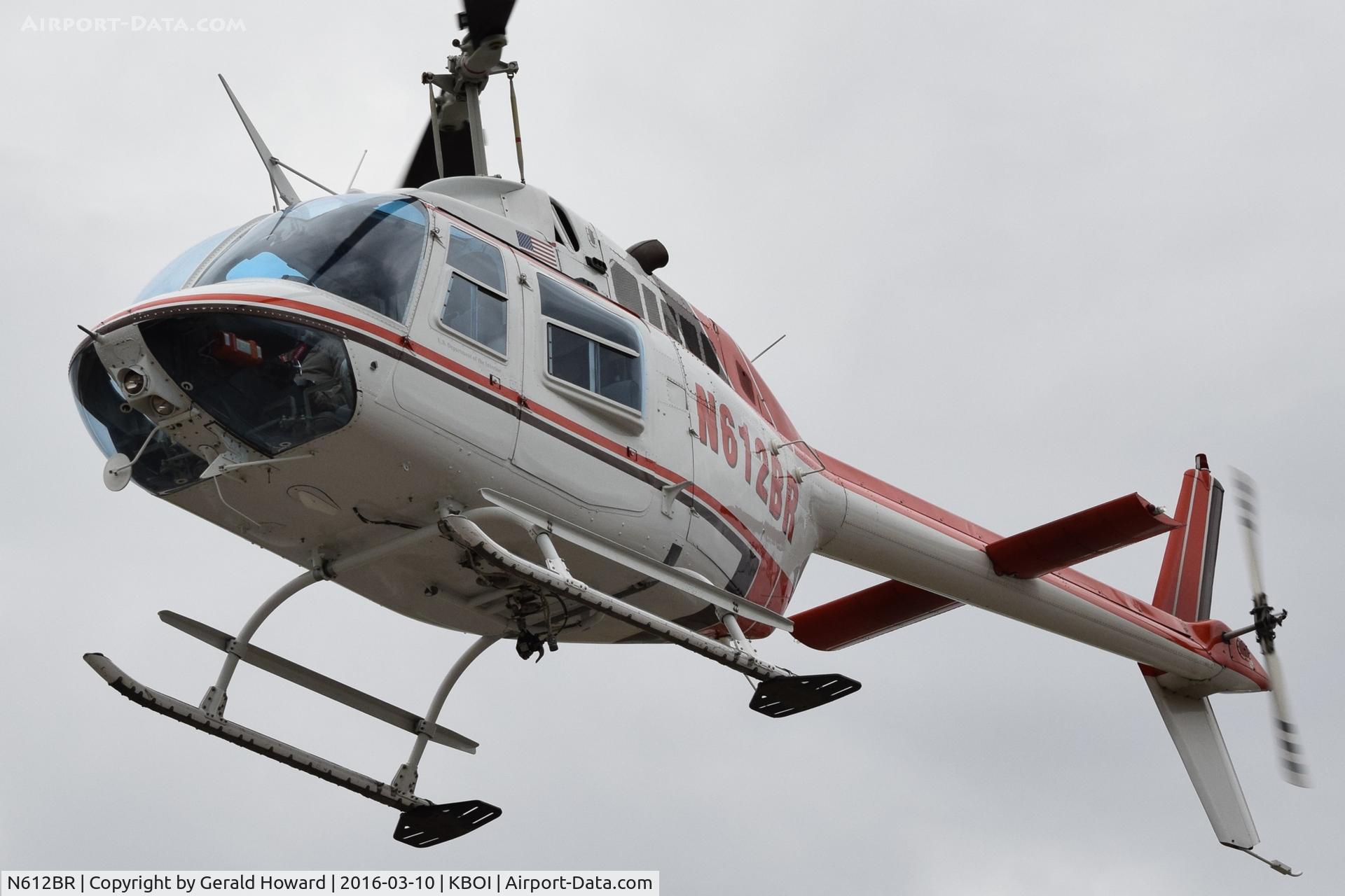 N612BR, 1975 Bell 206B JetRanger C/N 1725, Departing to the Southwest.