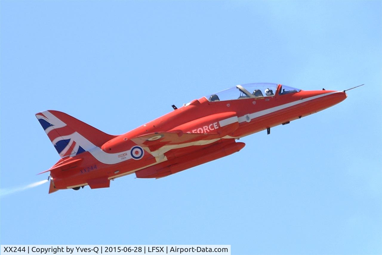 XX244, 1978 Hawker Siddeley Hawk T.1 C/N 080/312080, Royal Air Force Red Arrows Hawker Siddeley Hawk T.1A, Luxeuil-Saint Sauveur Air Base 116 (LFSX) Open day 2015