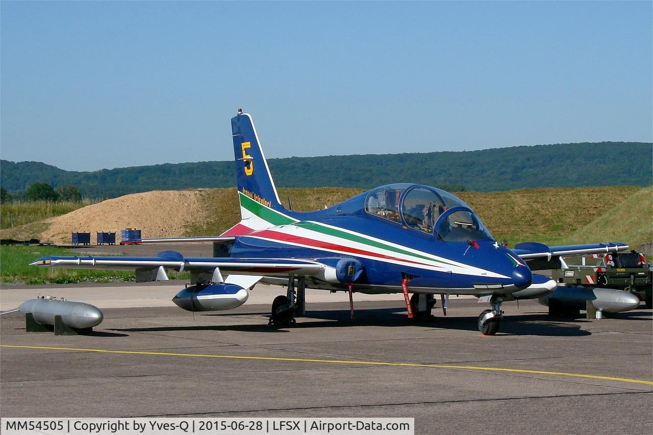 MM54505, Aermacchi MB-339A C/N 6716/111/AA053, Italian Air Force Aermacchi MB-339PAN, N°5 of Frecce Tricolori Aerobatic Team 2015, Luxeuil-Saint Sauveur Air Base 116 (LFSX) Open day 2015
