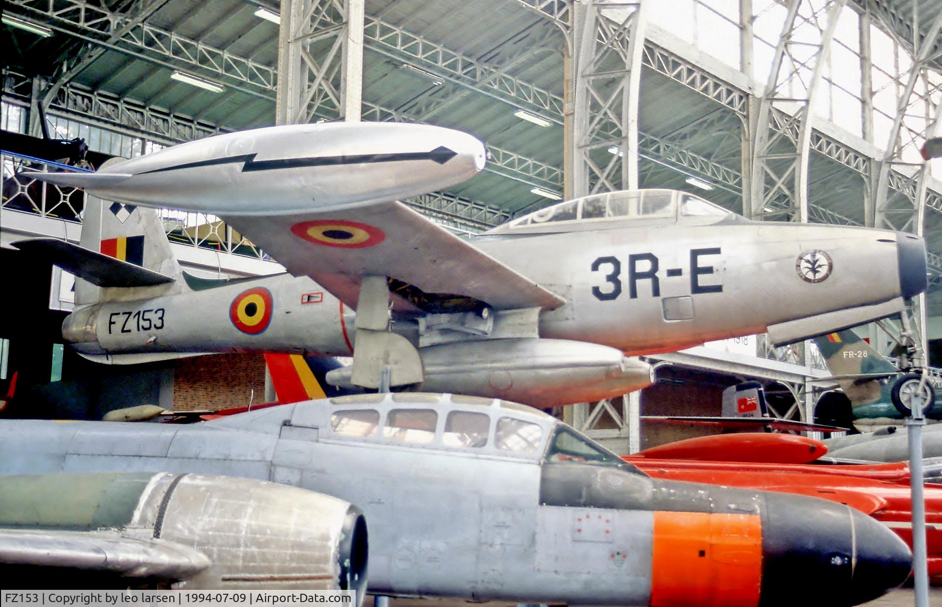 FZ153, 1951 Republic F-84G Thunderjet C/N 2442-1120B, Brussels Air Museum 9.7.94
Code is fake.Real code FZ107