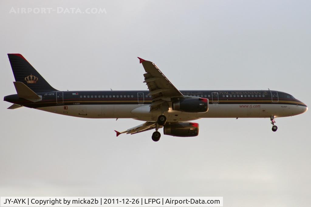JY-AYK, 2008 Airbus A321-231 C/N 3522, Landing
