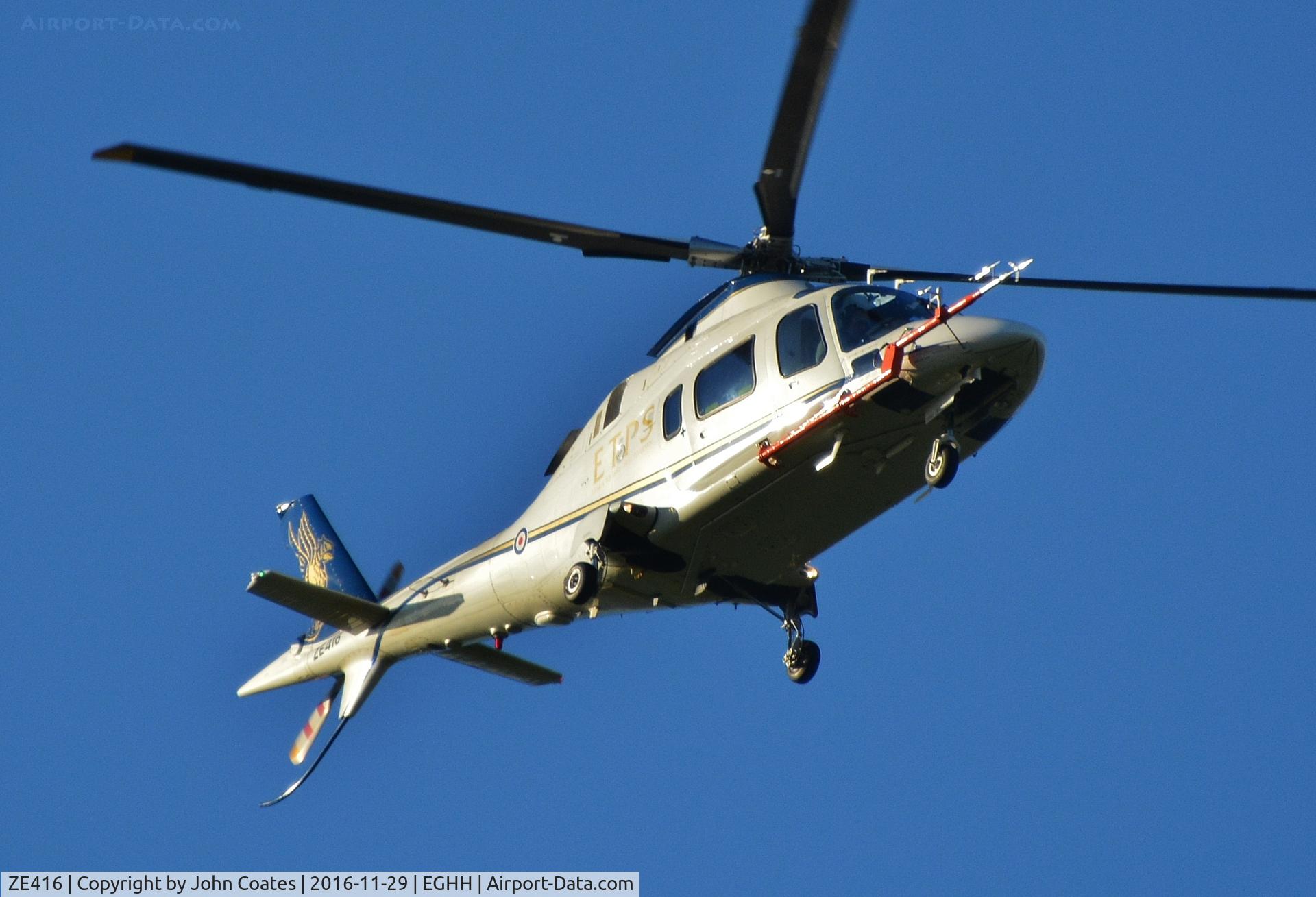 ZE416, 2004 Agusta A-109E Power C/N 11173, On approach to 08