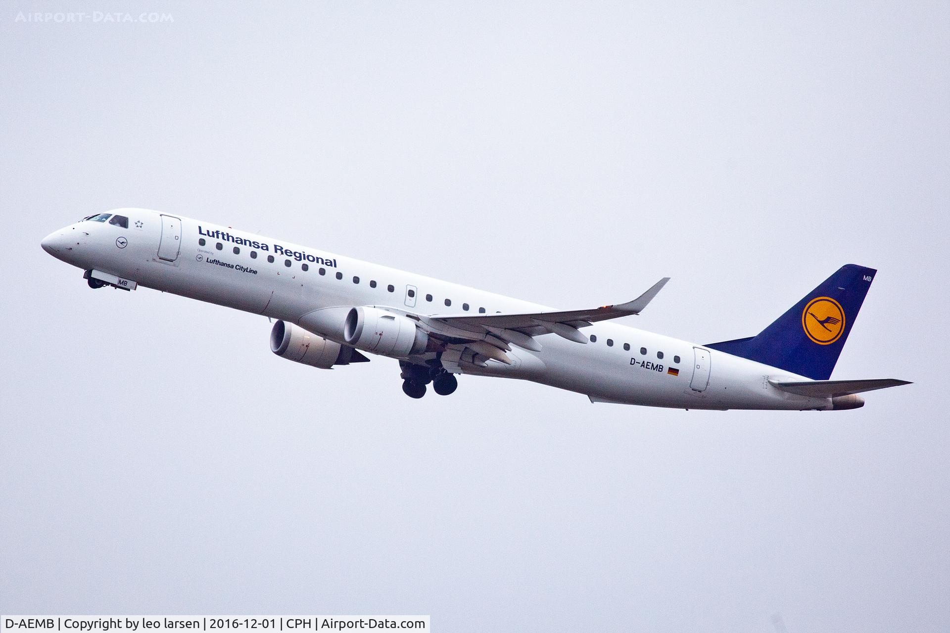 D-AEMB, 2009 Embraer 195LR (ERJ-190-200LR) C/N 19000297, Copenhagen 1.12.16