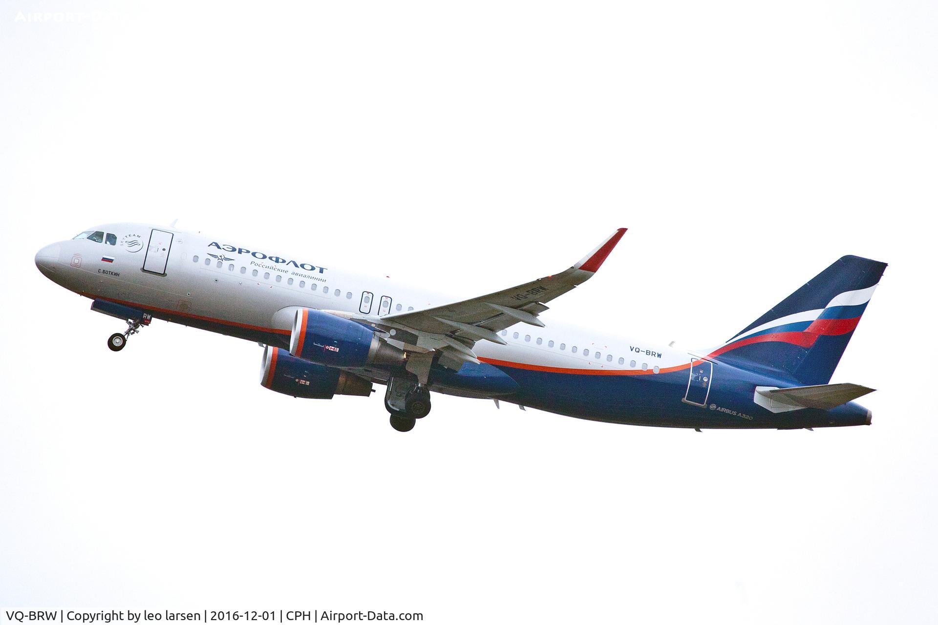 VQ-BRW, 2014 Airbus A320-214 C/N 5974, Copenhagen 1.12.16
