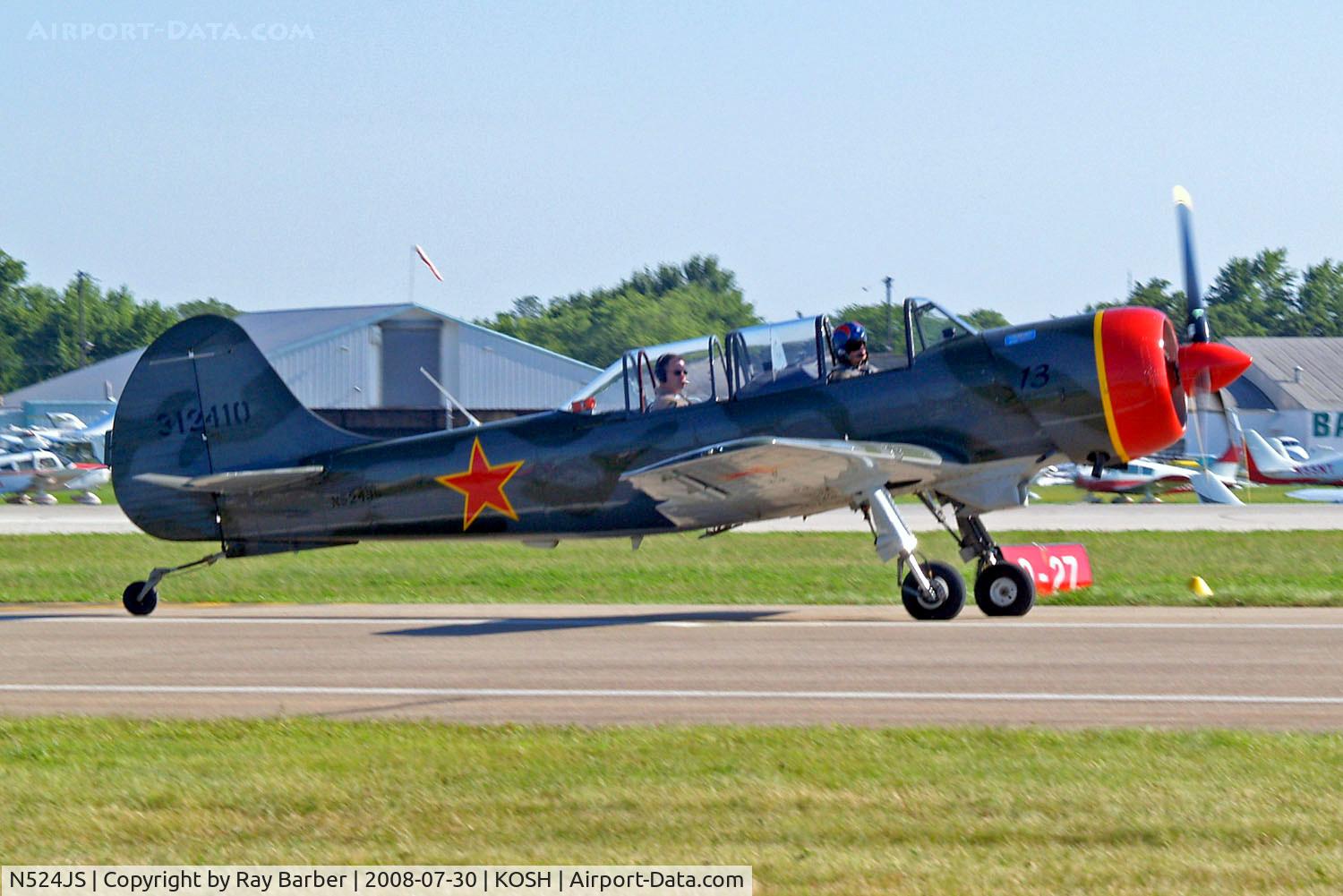 N524JS, 2003 Yakovlev (Aerostar) Yak-52TW C/N 0312410, Yakovlev Yak-52TW [0312410] Oshkosh-Wittman Regional~N 30/07/2008